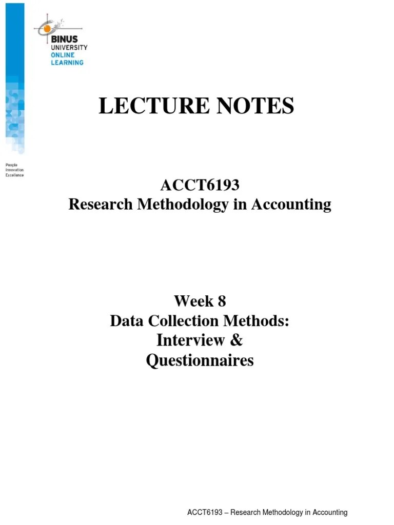 LN8-Data Collection Methods Interview & Data Collection Methods ...