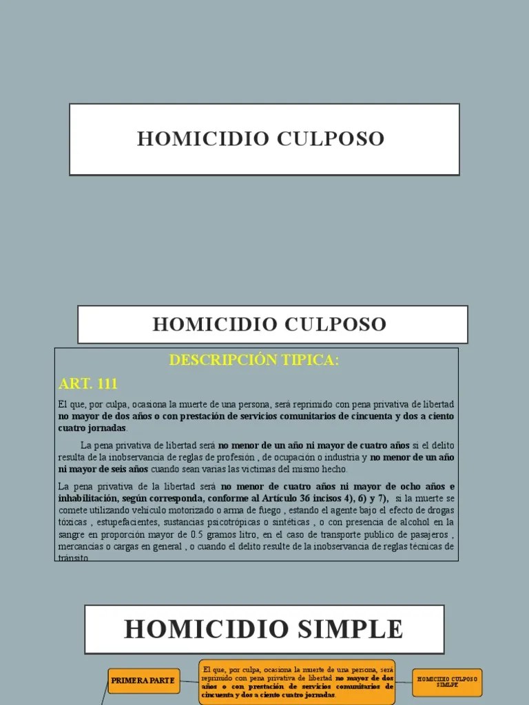 Homicidio Culposo | PDF | Homicidio | Intención (Derecho Penal)