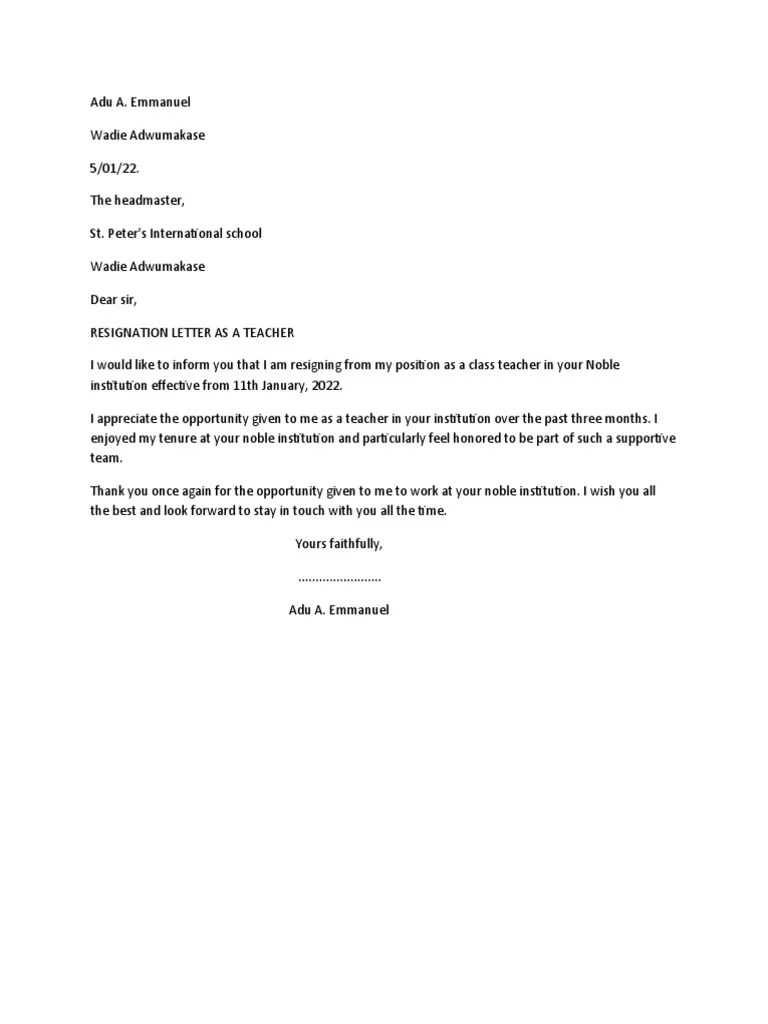 Resignation Letter | PDF