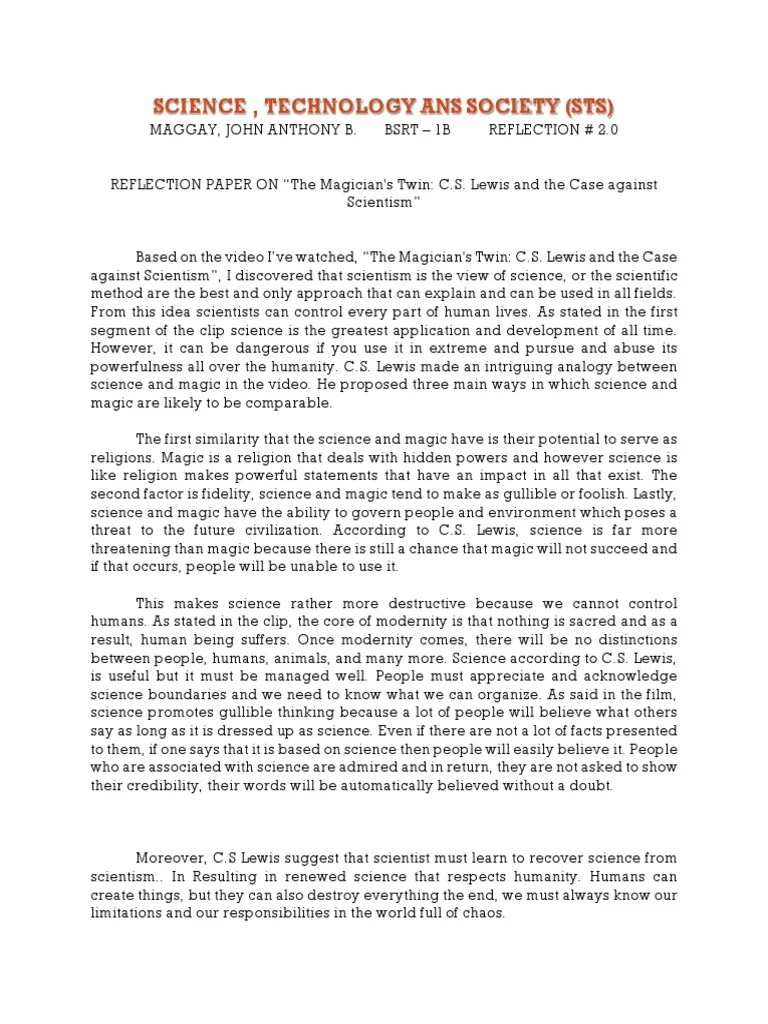 STS - Reflection 2.0 - Maggay, John Anthony B | PDF