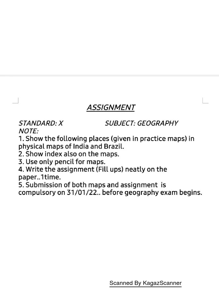 Geography - Maps & Assignment (2021-22) - 1 | PDF