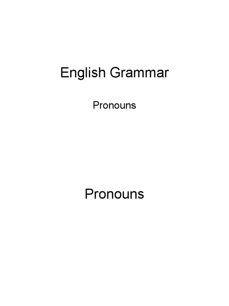 Pronouns | PDF