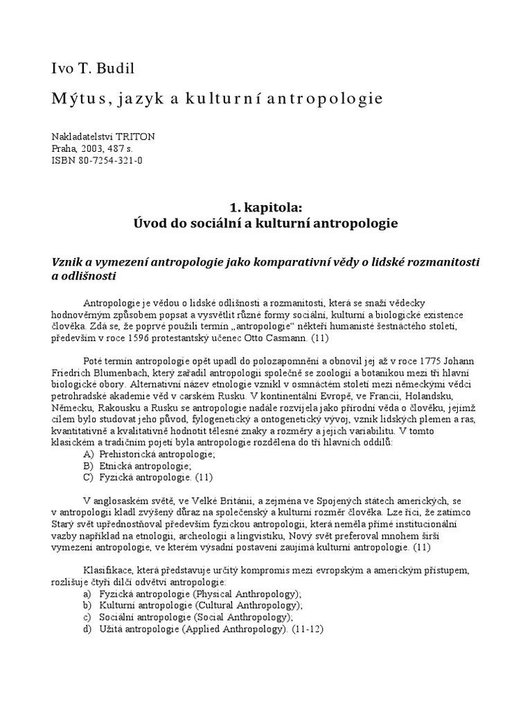 Adoc - Pub Mytus Jazyk A Kulturni Antropologie | PDF