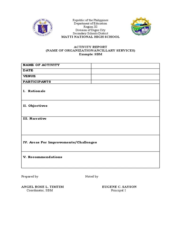Activity Report Template | PDF