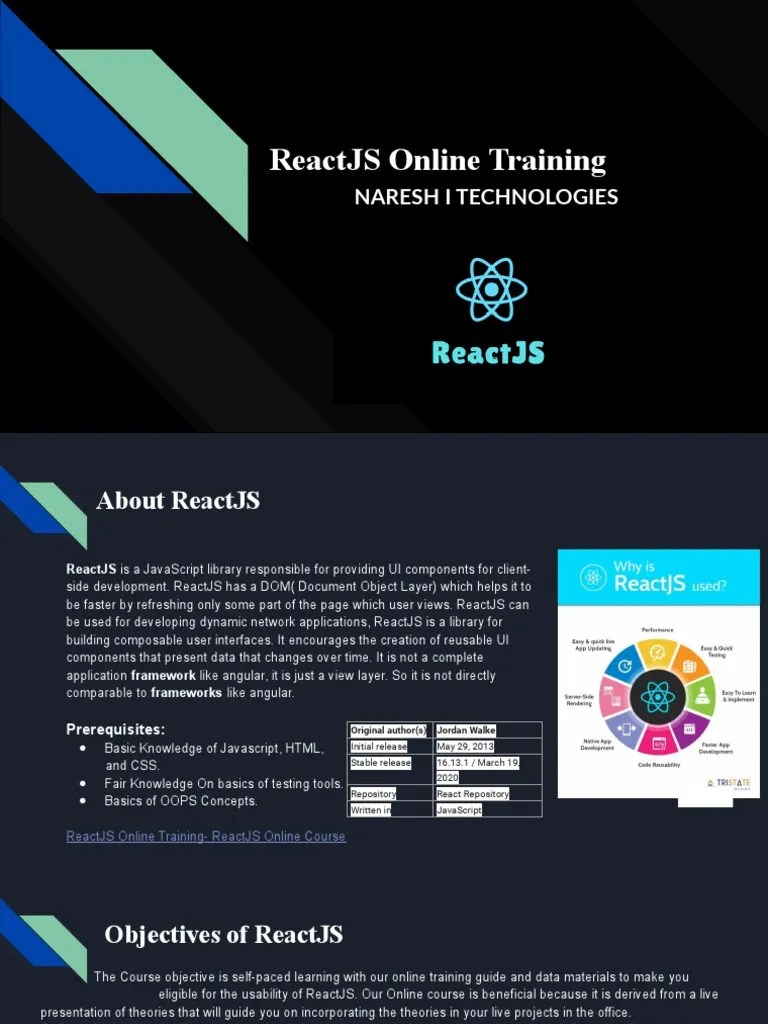 ReactJS Online Training .9461722.powerpoint | PDF | Educational ...