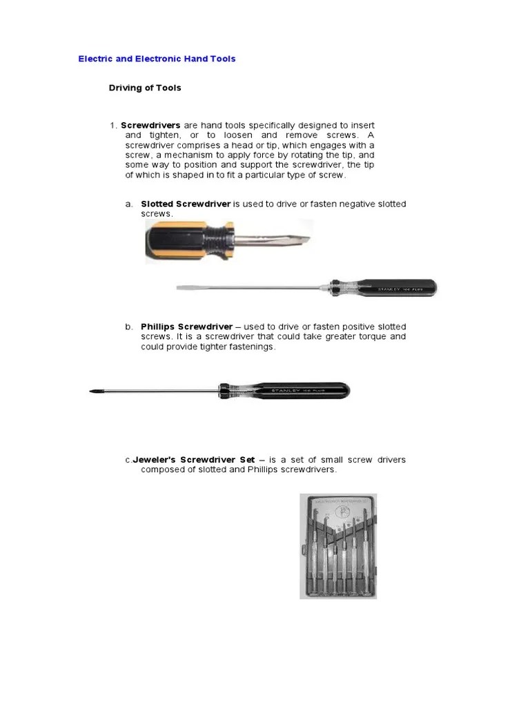 Electric And Electronic Hand Tools | PDF | Voltage | Soldering