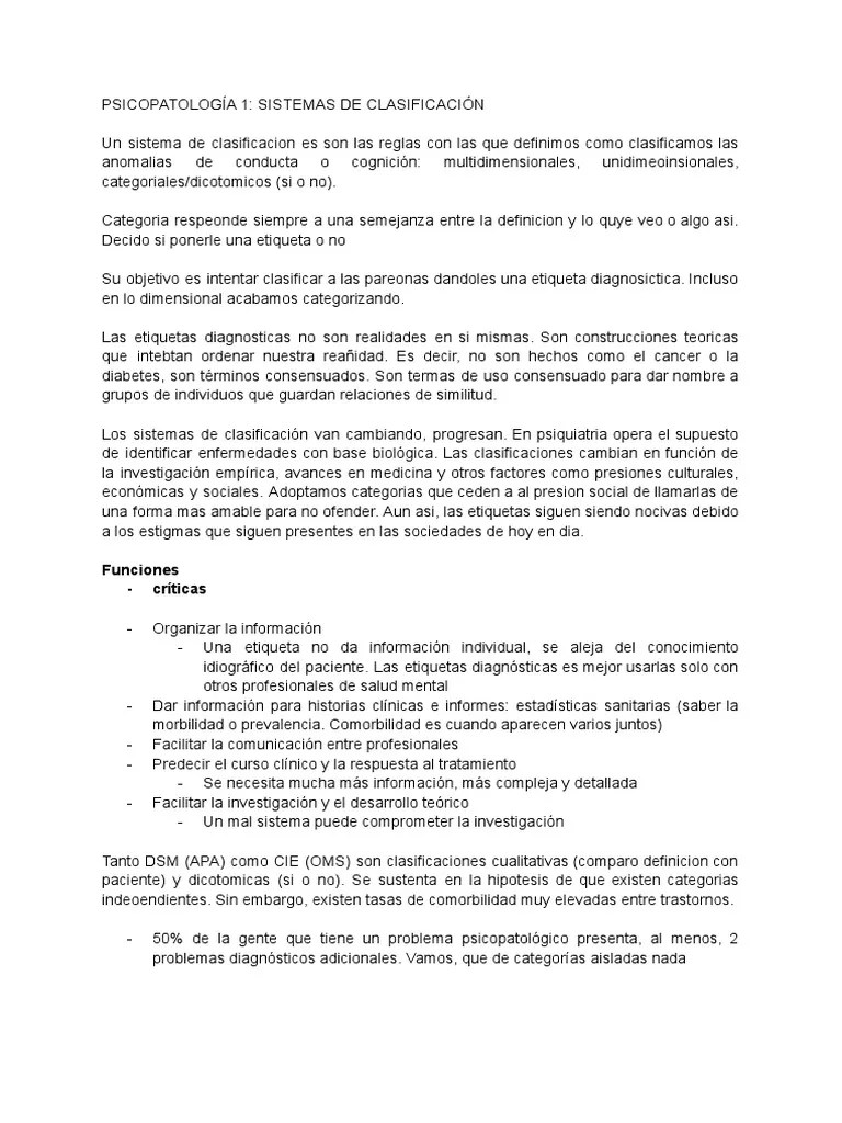 Psicopatología 1.2 - Sistemas De Clasificación | PDF | Manual ...