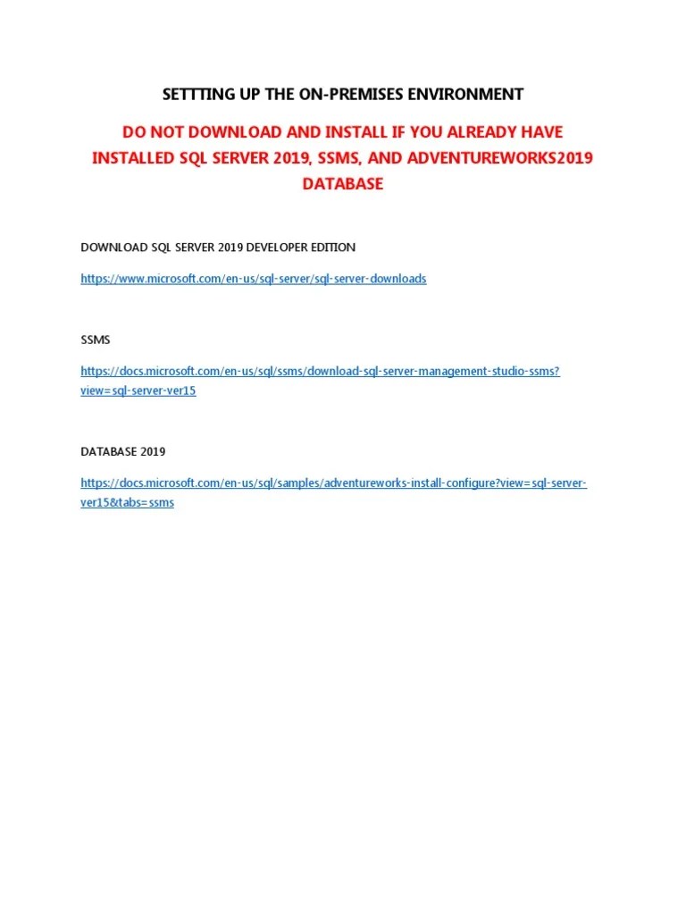 SQL Server 2019 Developer Edition | PDF