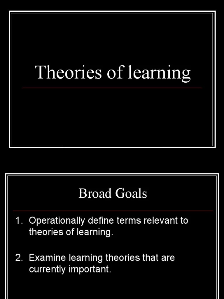 Theories Of Learning | PDF | Learning | Classical Conditioning