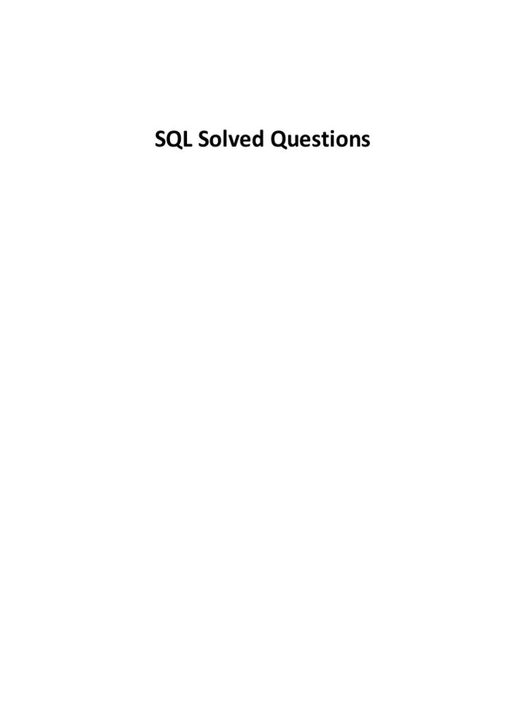 SQL Solved Questions (Imp.) | PDF | Computer Data | Computing