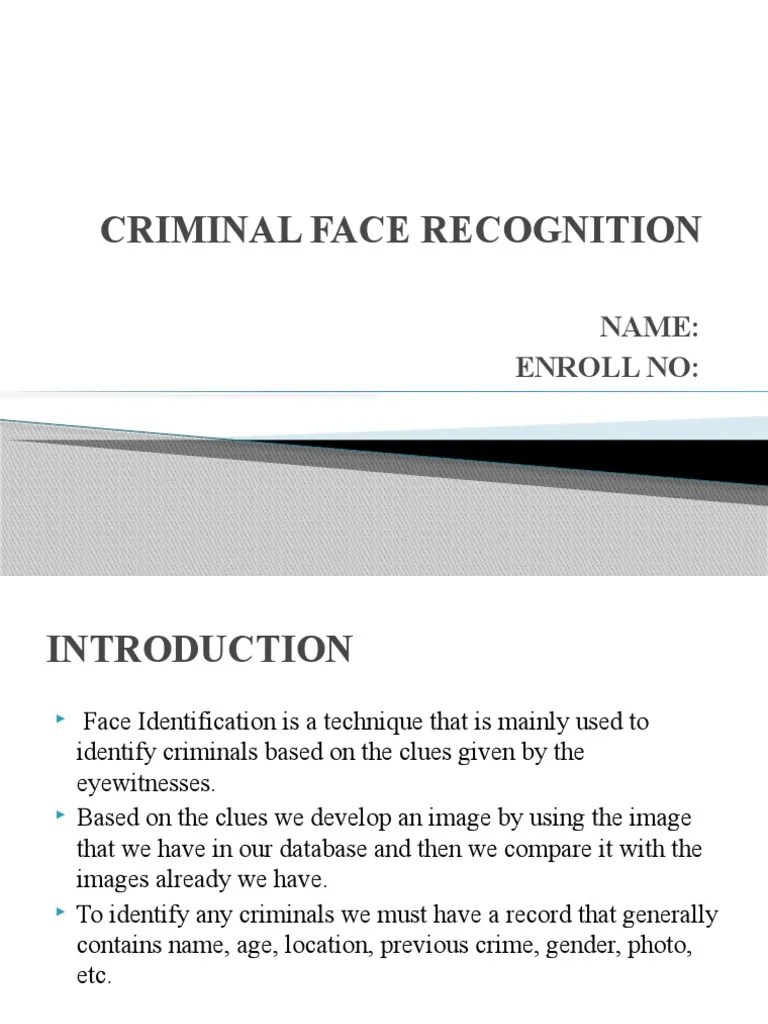 Criminal Face Recognition | PDF | Databases | Information Technology