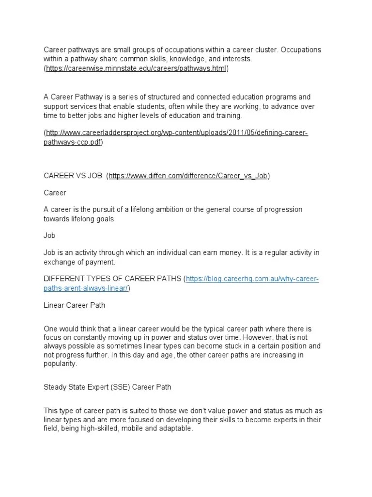 Career Paths | PDF | Career & Growth