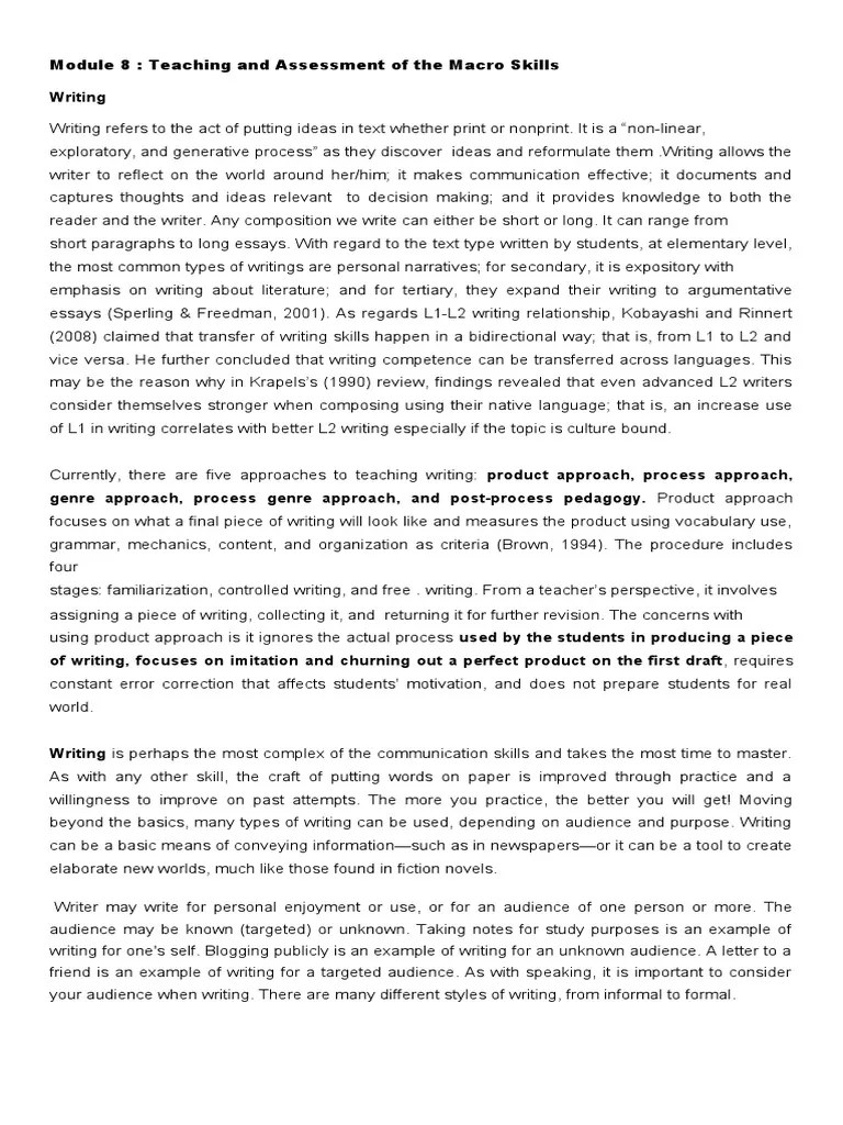 Teaching Writing Skills And Genres: Supporting Young ESL Learners From ...