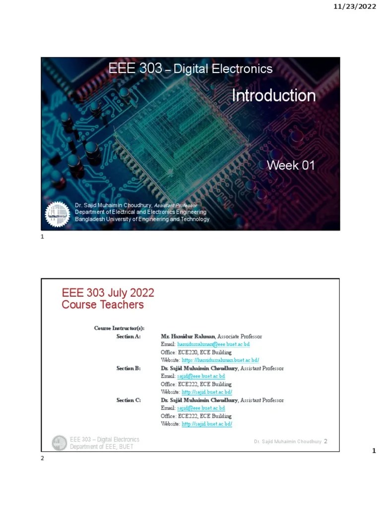 EEE303-Week01 - Number Systems, Verilog | PDF | Logic Gate | Digital ...