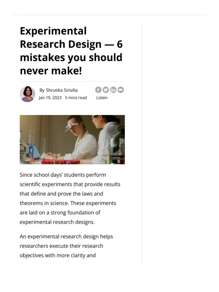 Experimental Research Designs - Types, Examples & Advantages | PDF ...