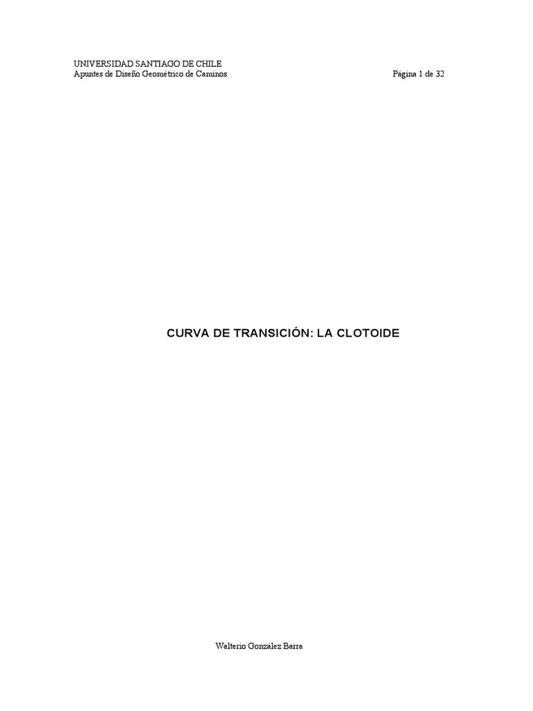 Curva De Transicion La Clotoid | PDF | Curva | Longitud