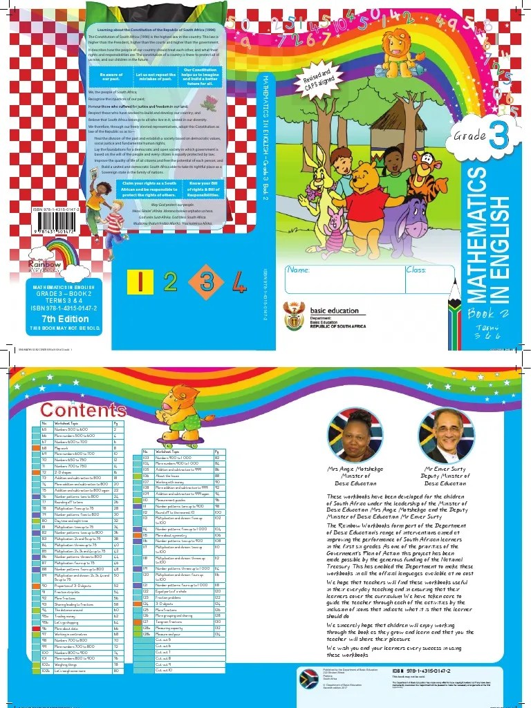 Mathematics Grade 3 Eng - Work Book 2 T 3 & 4 | PDF | Shape | Rights