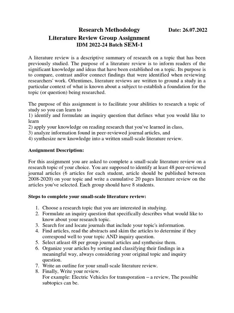 Literature Review Assignment | PDF | Literature Review | Knowledge