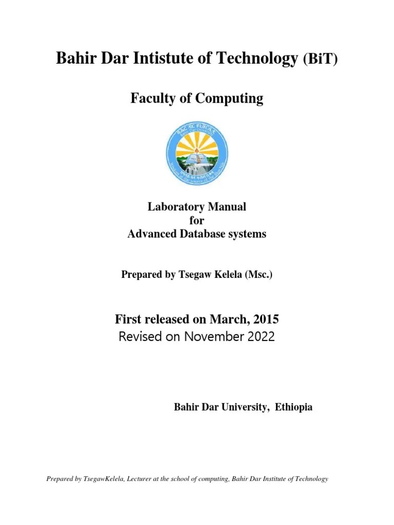 Advanced DB Lab Manual | PDF | Databases | Sql