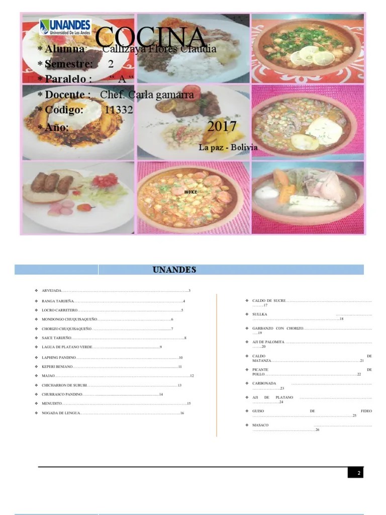 RECETARIO Cocina Nacional II | PDF | Cocina | Cocina Norteamericana