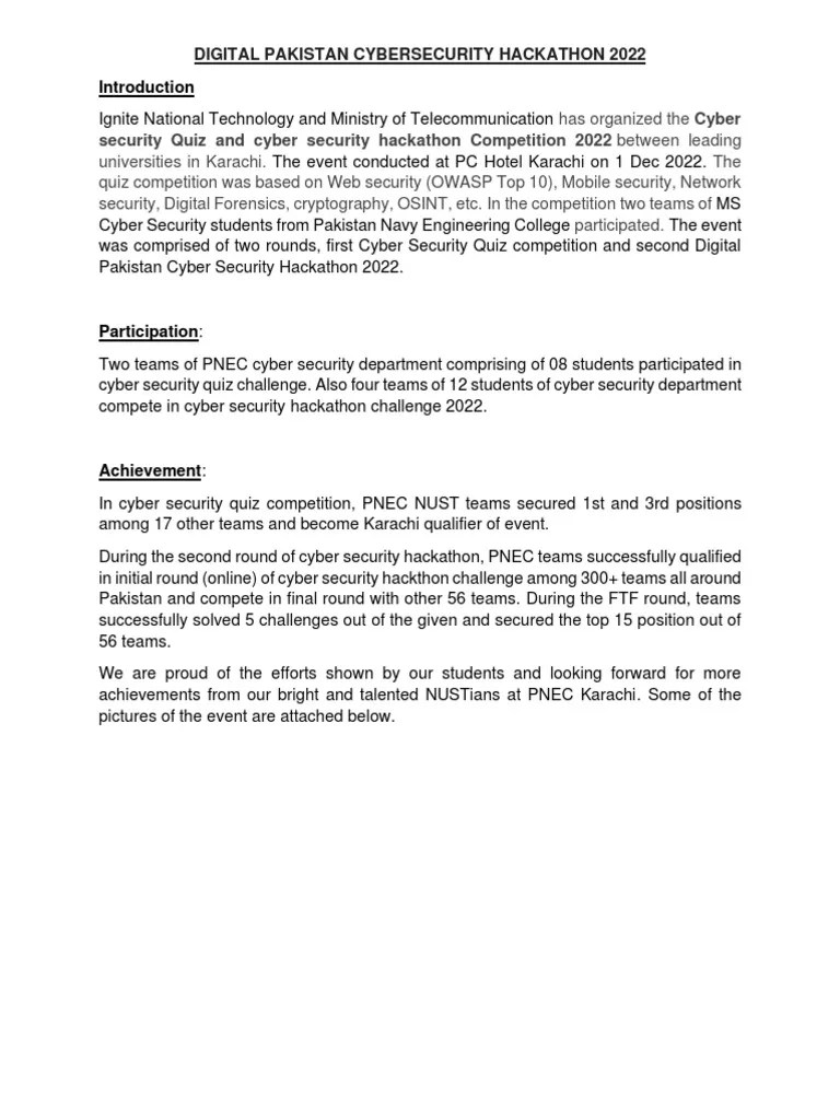 Digital Pakistan Cybersecurity Hackathon 2022 | PDF