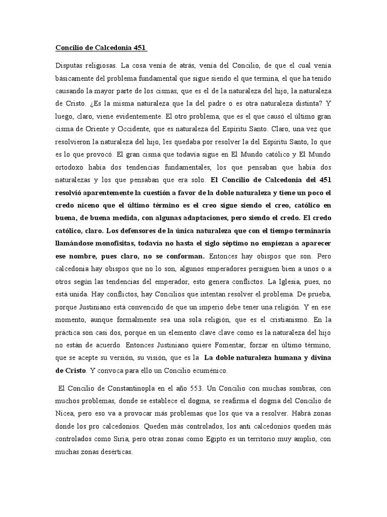 Concilio De Calcedonia | PDF | Consejo De Calcedonia | Iglesia Católica
