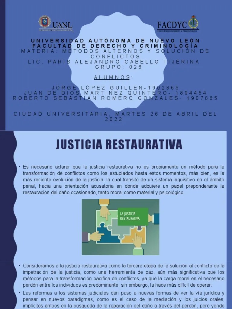 Justicia Restaurativa: Una Evolución De La Justicia Tradicional | PDF | La Justicia Restaurativa ...