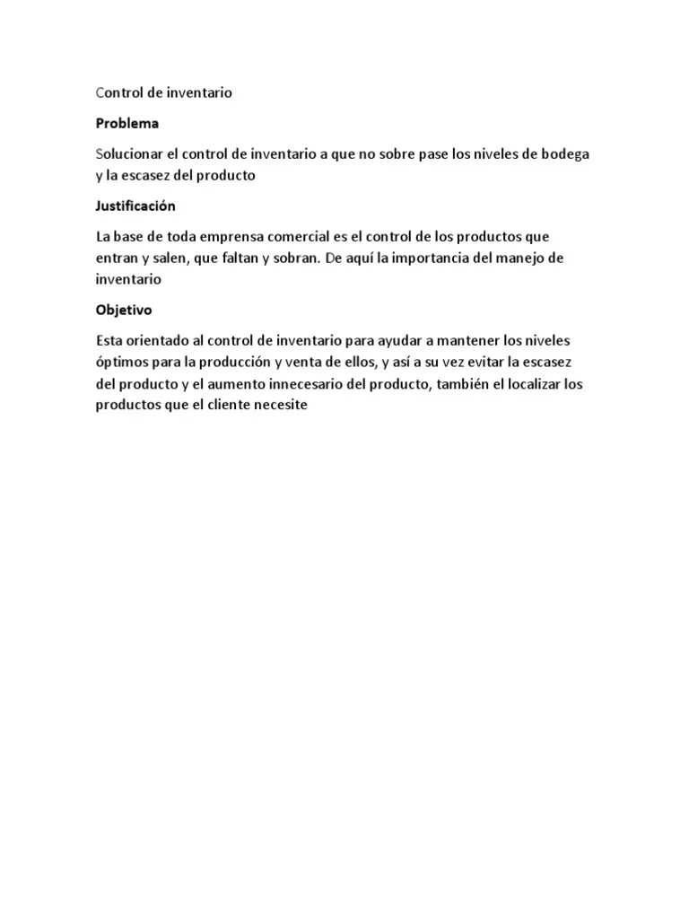Control De Inventario | PDF