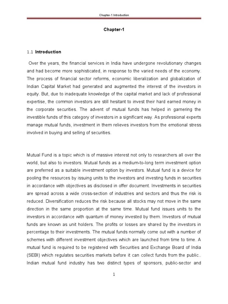 Chapter-1 Introduction | PDF | Mutual Funds | Investment Management