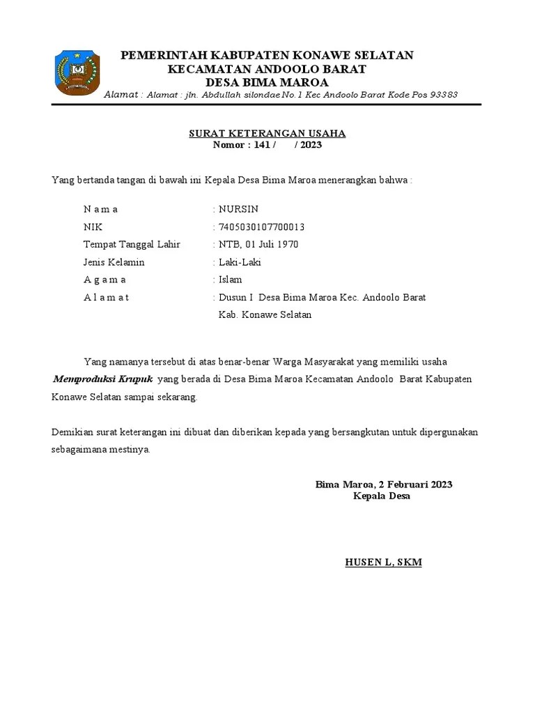 Surat Izin Usaha | PDF