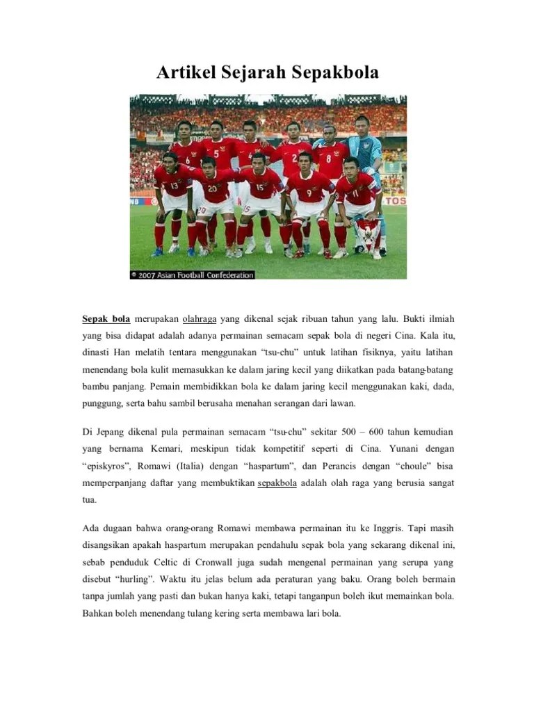 Artikel Sejarah Sepakbola | PDF