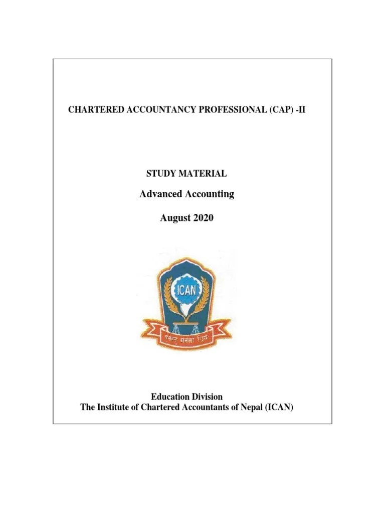 Advanced Accounting Study Material | PDF | Financial Statement | Capital Requirement