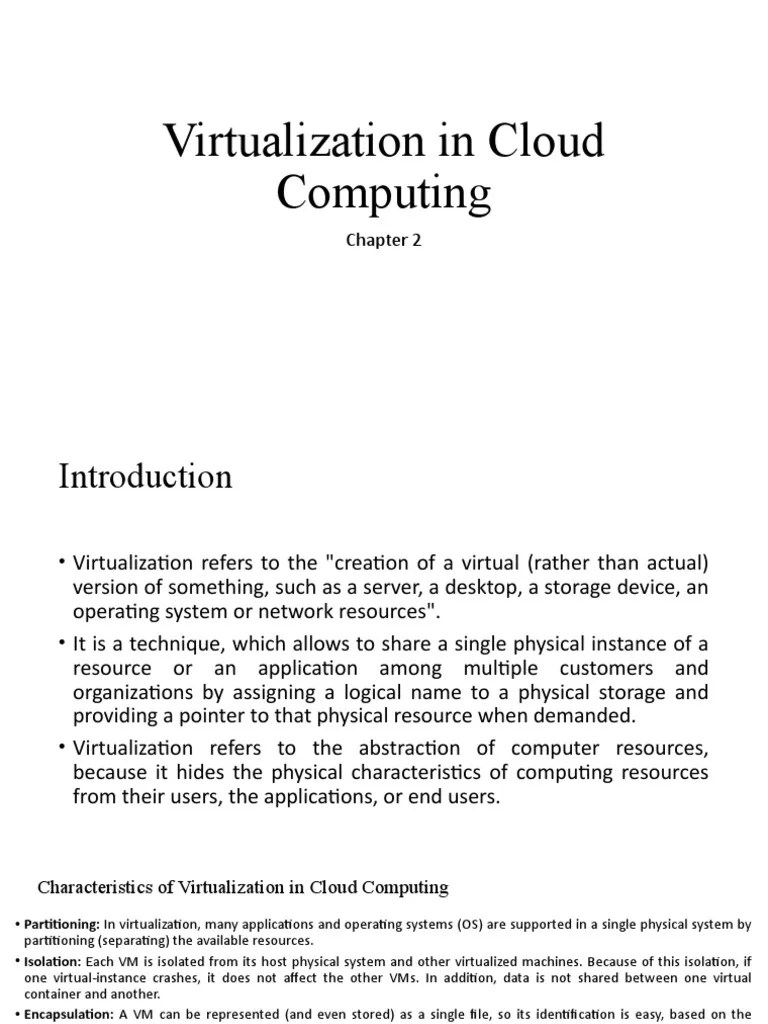 Chapter 2-Virtualization In Cloud Computing | PDF | Virtual Machine ...