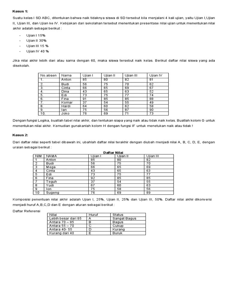 Latihan Ms. Excel | PDF