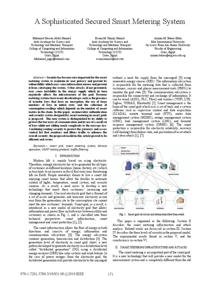 A Sophisticated Secured Smart Metering System | PDF | Distributed ...