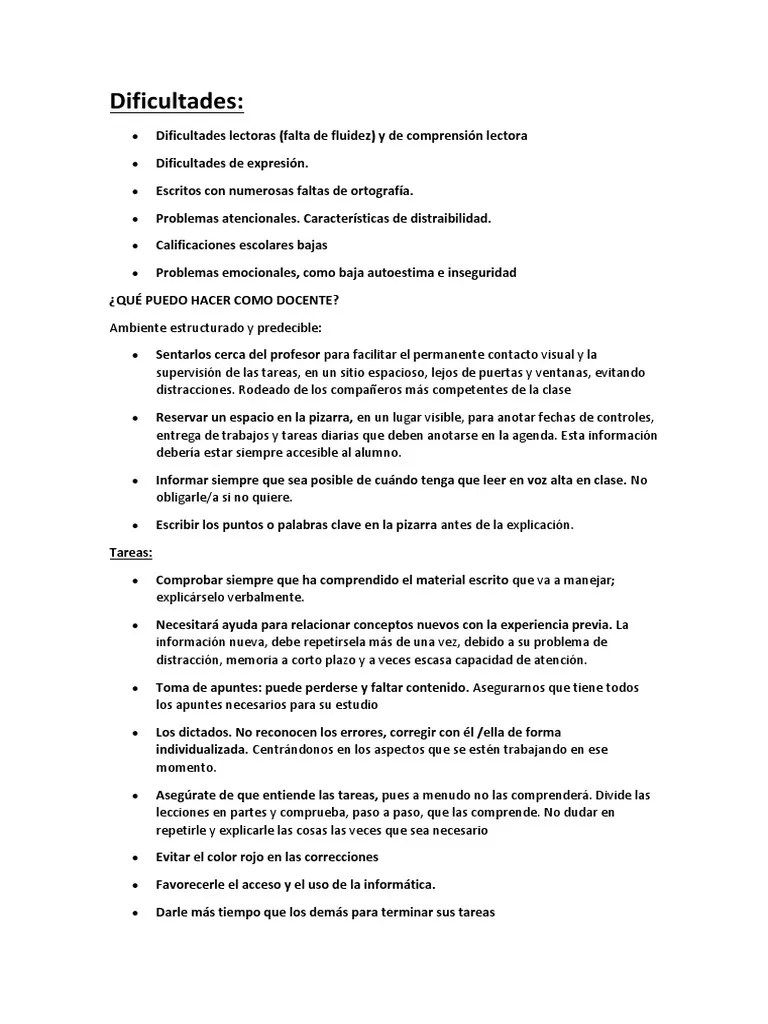 DISLEXIA | PDF | Autoestima | Comprensión Lectora