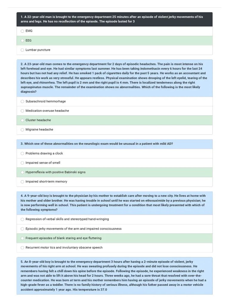 Neurology Important Mcqs | PDF | Headache | Epilepsy