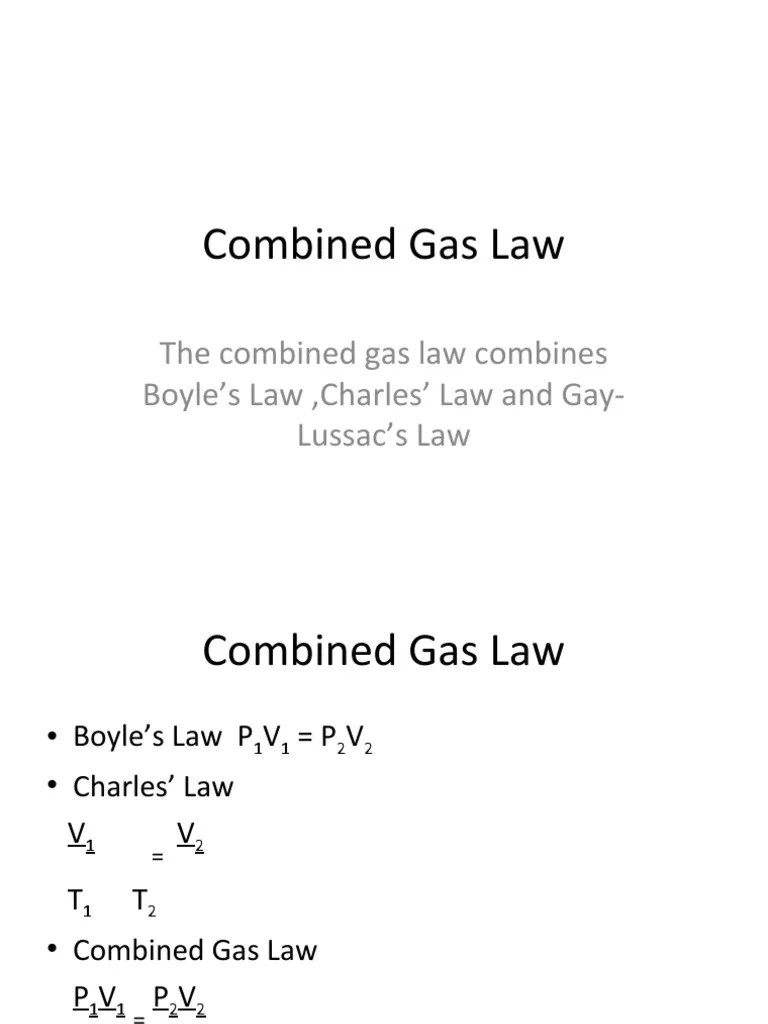 Combined Gas Law | PDF