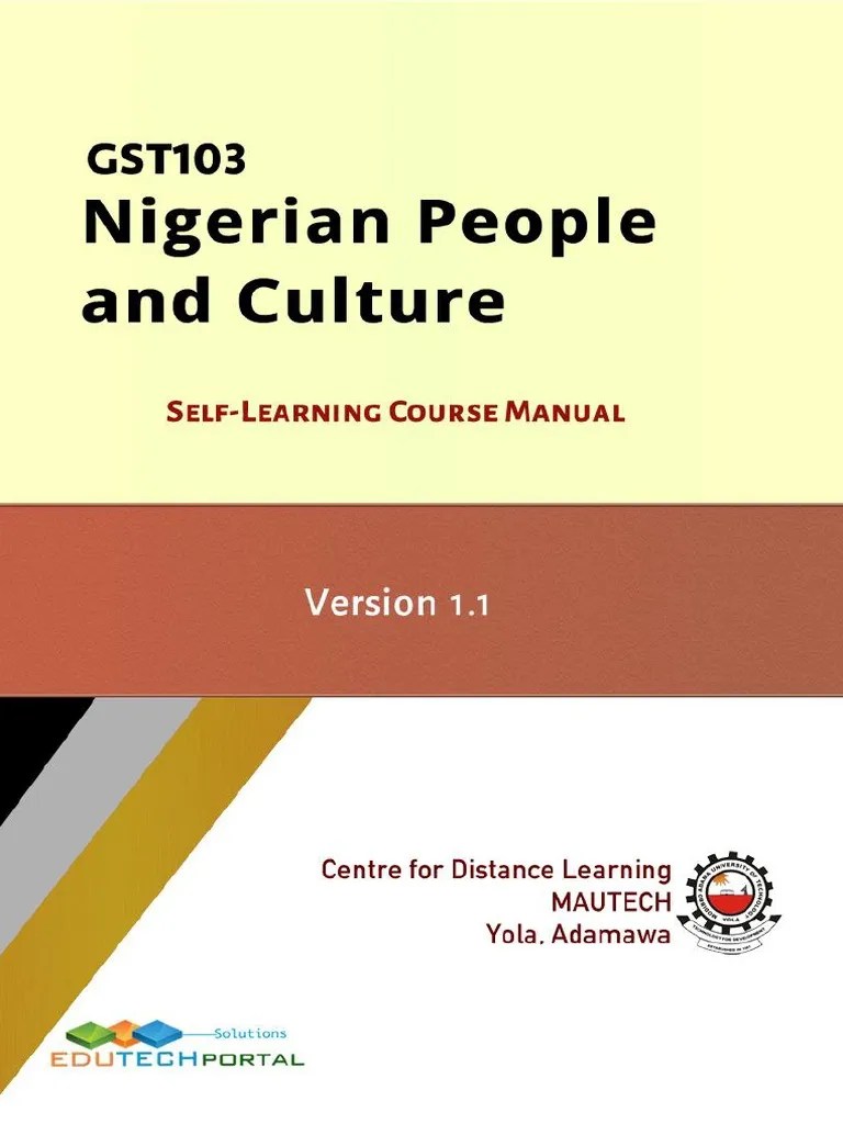 Nigerian People And Culture GST103 (PDFDrive) | PDF | Nigeria