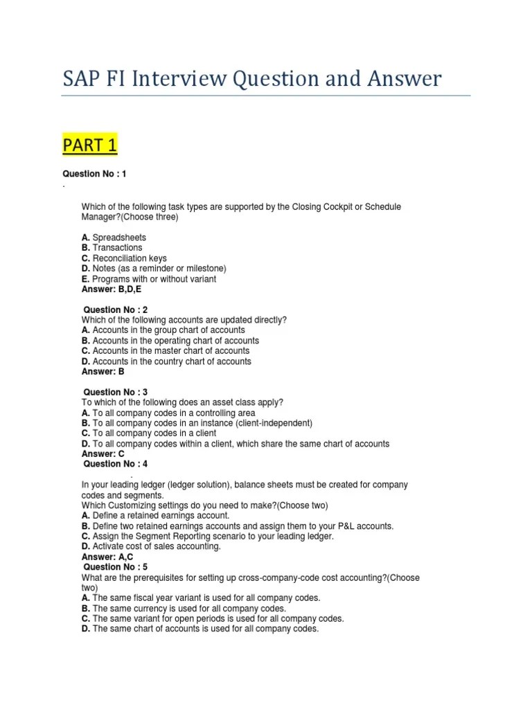 SAP FI Interview Question And Answer | PDF | Taxes | Accounts Payable