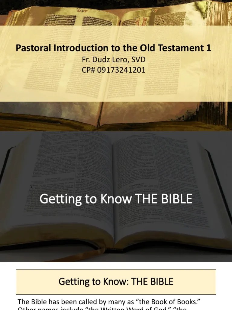 Lecture 1 Intro To Bible, OT | Download Free PDF | Chapters And Verses Of The Bible | Old Testament