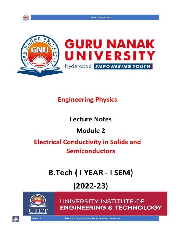 Module 2 - Lecture Notes - Engineering Physics | PDF | Semiconductors ...