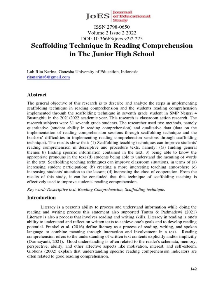 Scaffolding Technique In Reading Compreh 9b1f8657 | Download Free PDF ...