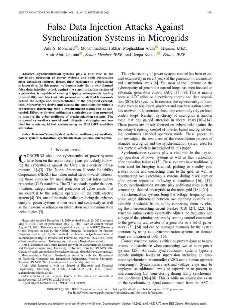 False Data Injection Attacks Against Synchronization Systems In ...
