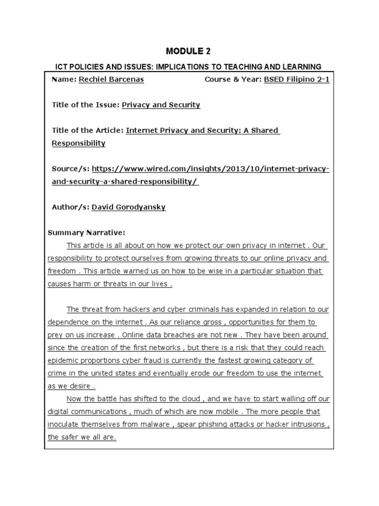 Module 2 | PDF | Privacy | Internet Privacy