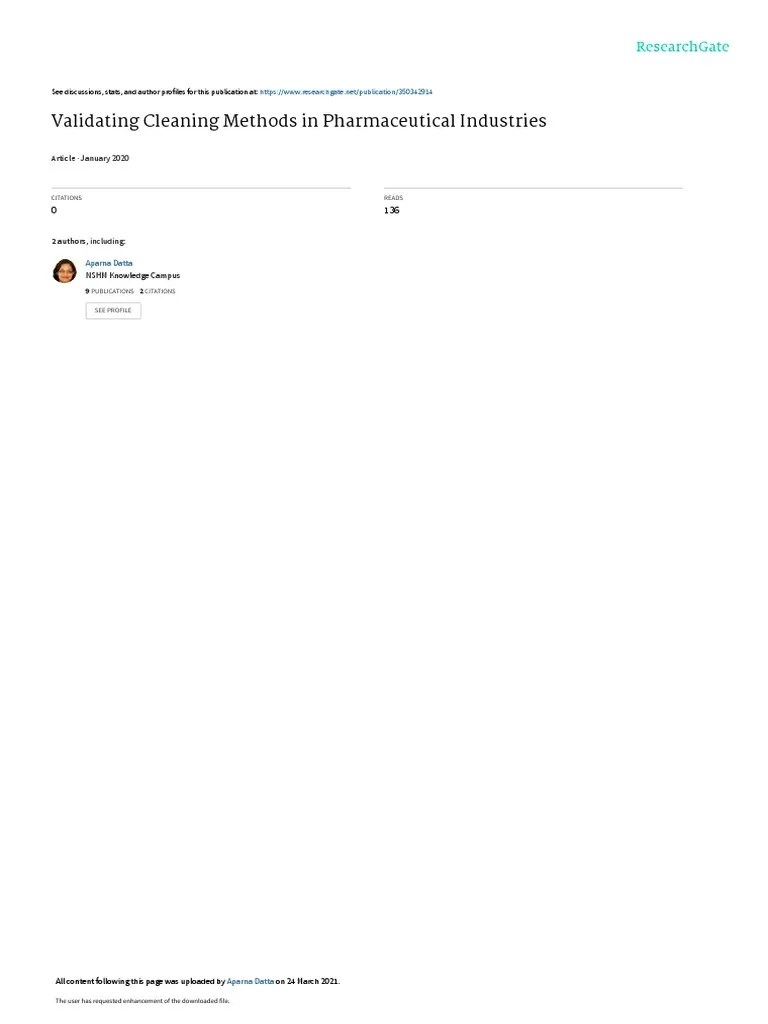 Cleaning Validation | PDF