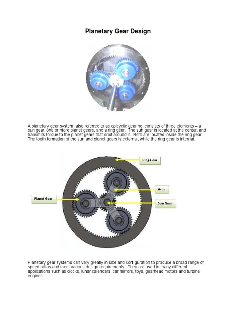 Planetary Gear Design | PDF | Gear | Kinematics