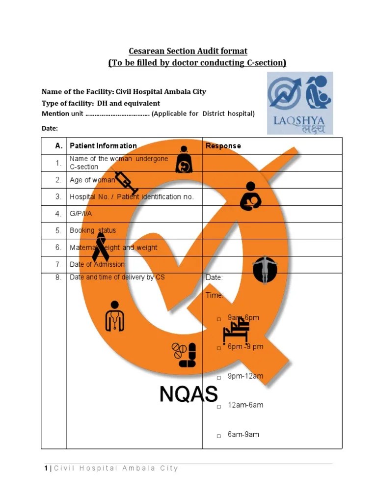 Cesarean Section Audit Format | PDF | Childbirth | Caesarean Section