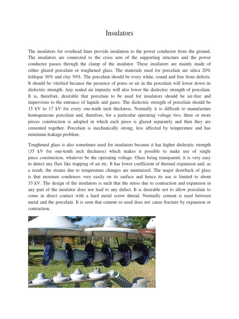 Insulator | PDF | Insulator (Electricity) | Glasses