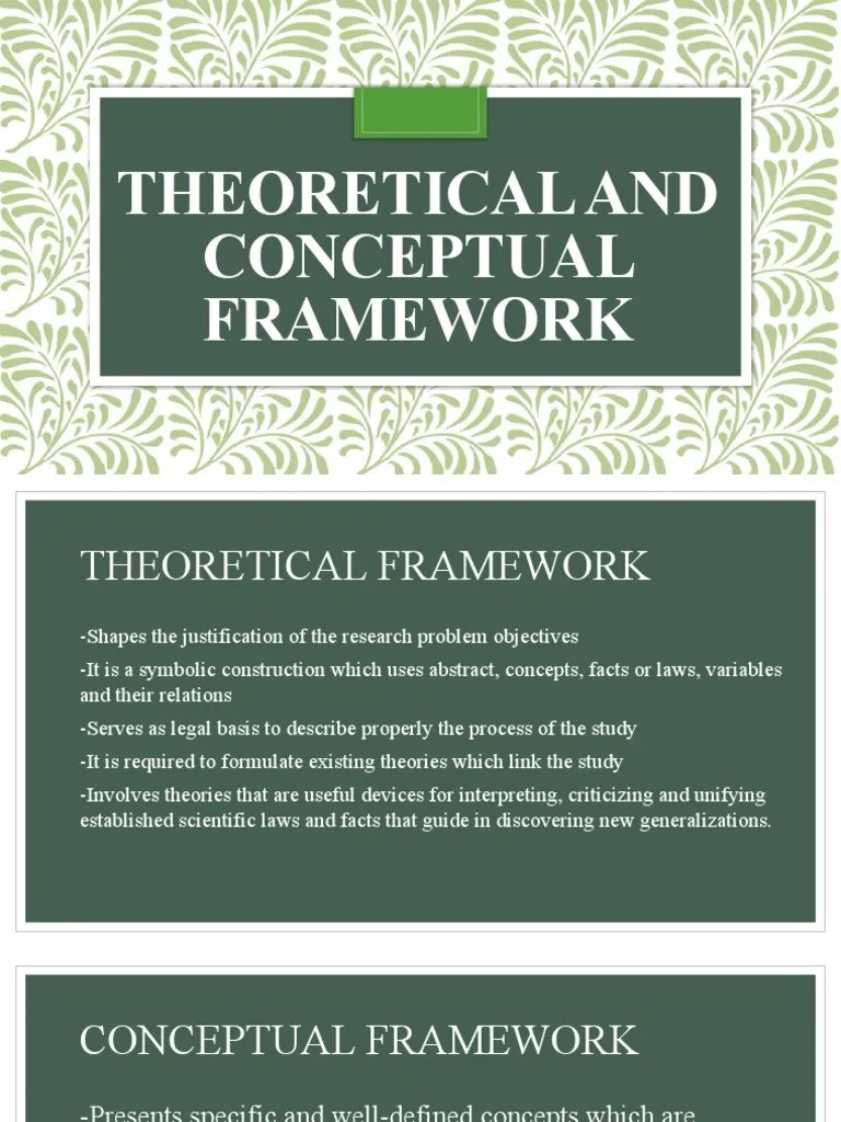Theoretical And Conceptual Framework | PDF